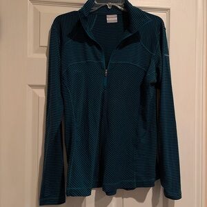 Columbia Teal and Black Striped Pullover